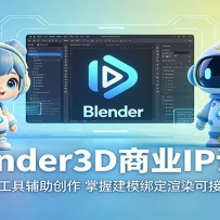 Blender3D��ҵIP��ƣ��ں�AI���߸������������ս�ģ����Ⱦ�ɽӵ�����