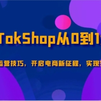 TikTokShop��0��1���ף�����ƽ̨��Ӫ���ɣ��������������̣�ʵ��ͻ����ɳ�
